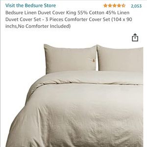 Linen king duvet set
